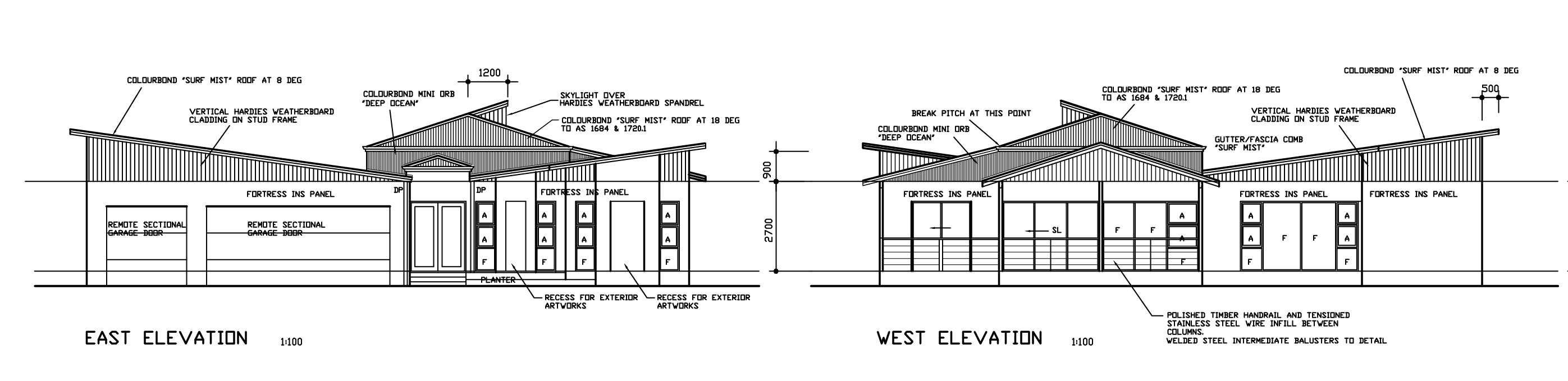 Cross section or architectural plans